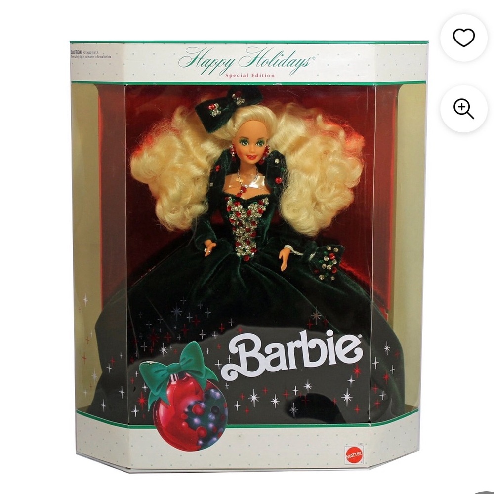 Happy Holidays Barbie 1991 new in dented box